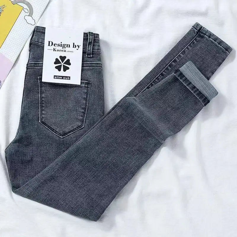High Waist Slim Fit Jeans – Elastische Bleistifthose für Damen